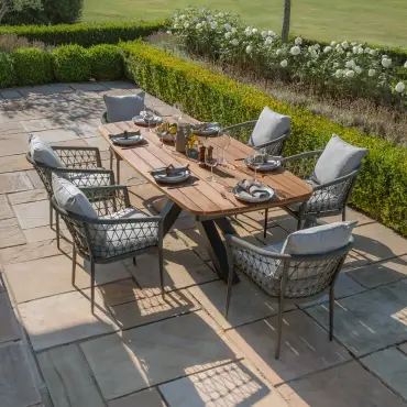 Monaco 6 Seat Jakarta Teak Oval Dining Set