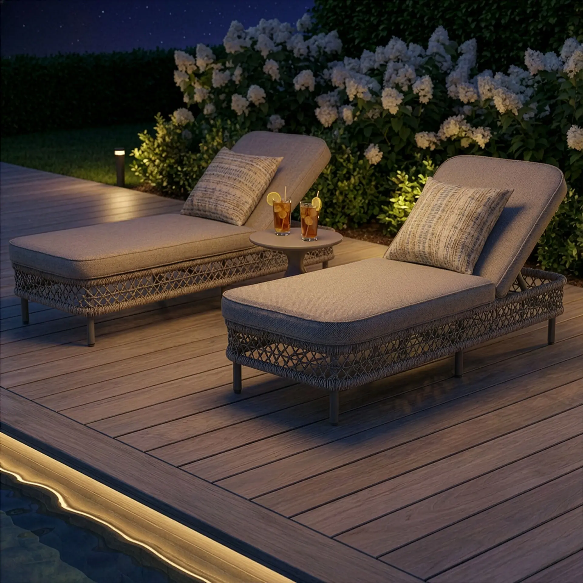 Monaco Rope Weave Sunlounger Set