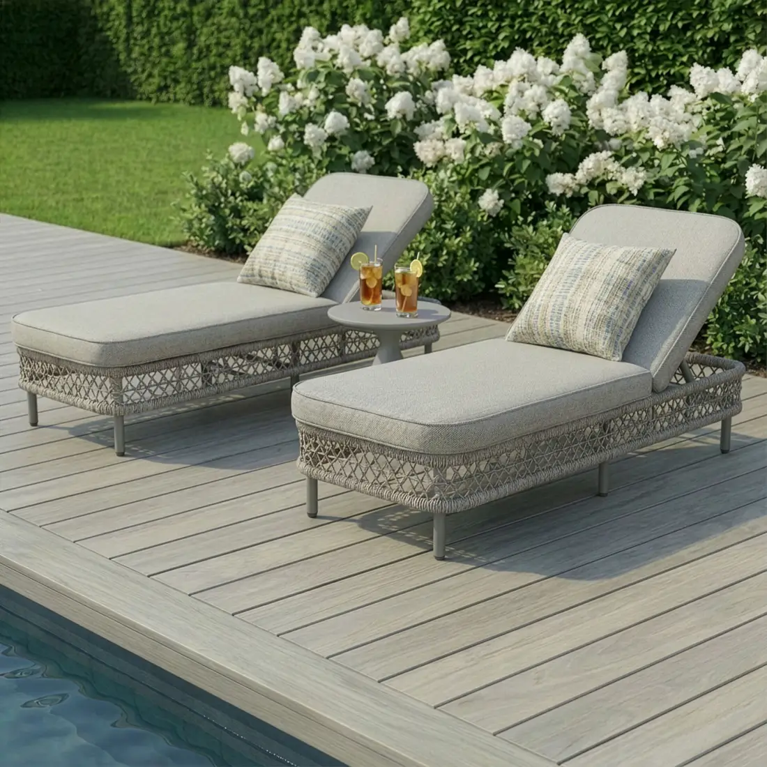 Monaco Rope Weave Sunlounger Set Monaco Rope Weave Sunlounger Set