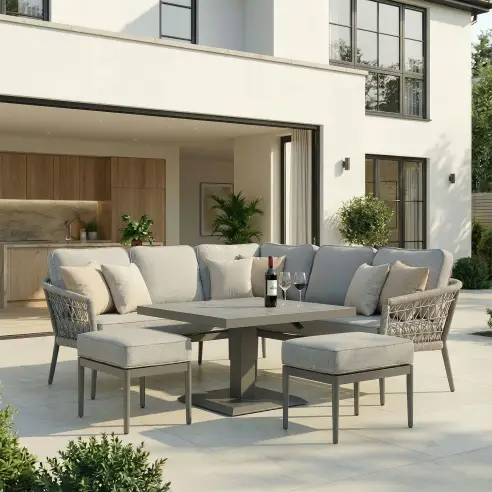 Monaco Rope Weave Small Corner Dining Set Monaco Rope Weave Small Corner Dining Set