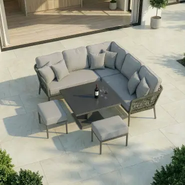 Monaco Rope Weave Small Corner Dining Set