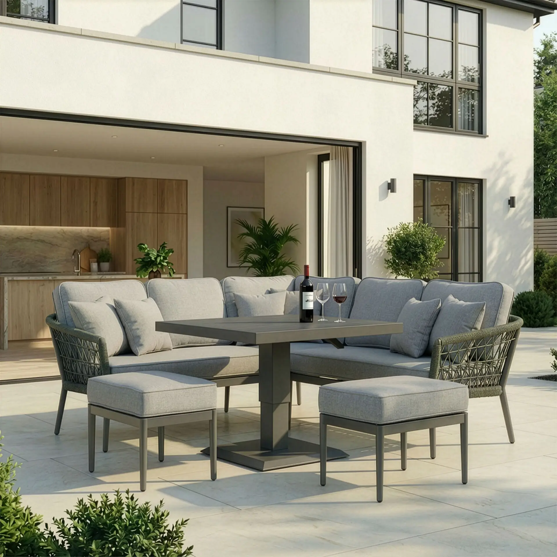 Monaco Rope Weave Small Corner Dining Set