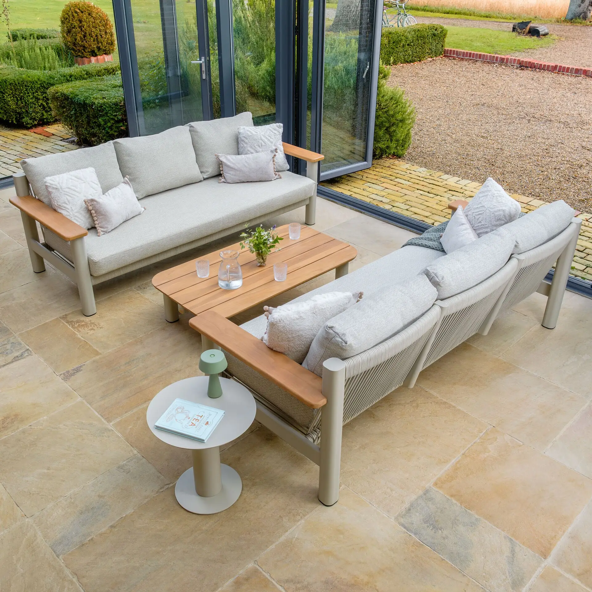 Sicily Rope Weave Sofa Set - Coffee Table & 2x 3 Seat Sofas