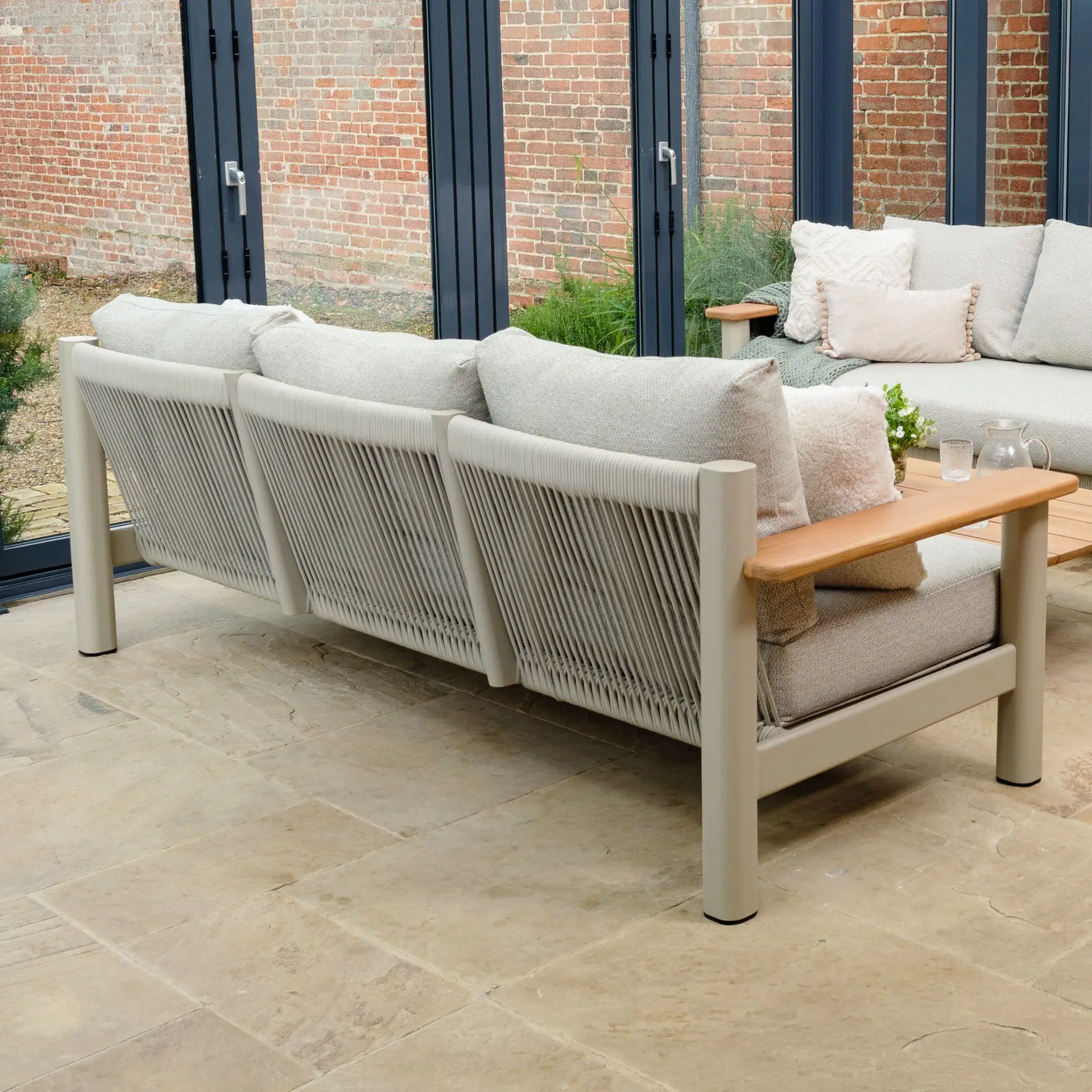 Sicily Rope Weave Sofa Set - Coffee Table & 2x 3 Seat Sofas