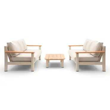 Sicily Rope Weave Sofa Set - Coffee Table & 2x 3 Seat Sofas