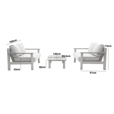 Sicily Rope Weave 2 Seat Sofa Set