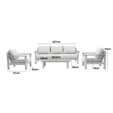 Sicily Rope Weave 3 Seat Sofa & 2 Armchairs
