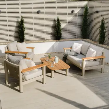 Sicily Rope Weave 2 Seat Sofa & 2 Armchairs