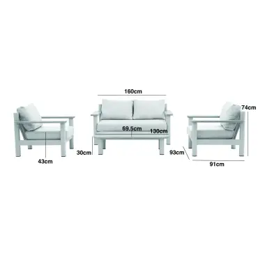 Sicily Rope Weave 2 Seat Sofa & 2 Armchairs