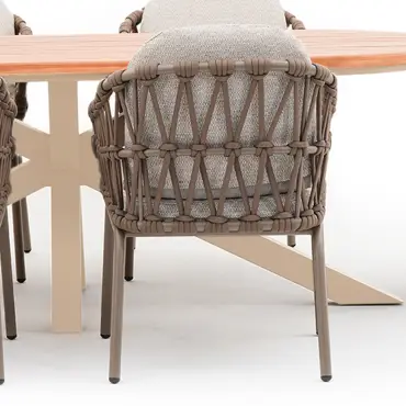 Pair of Sicily Open Rope Weave Garden Dining Chairs