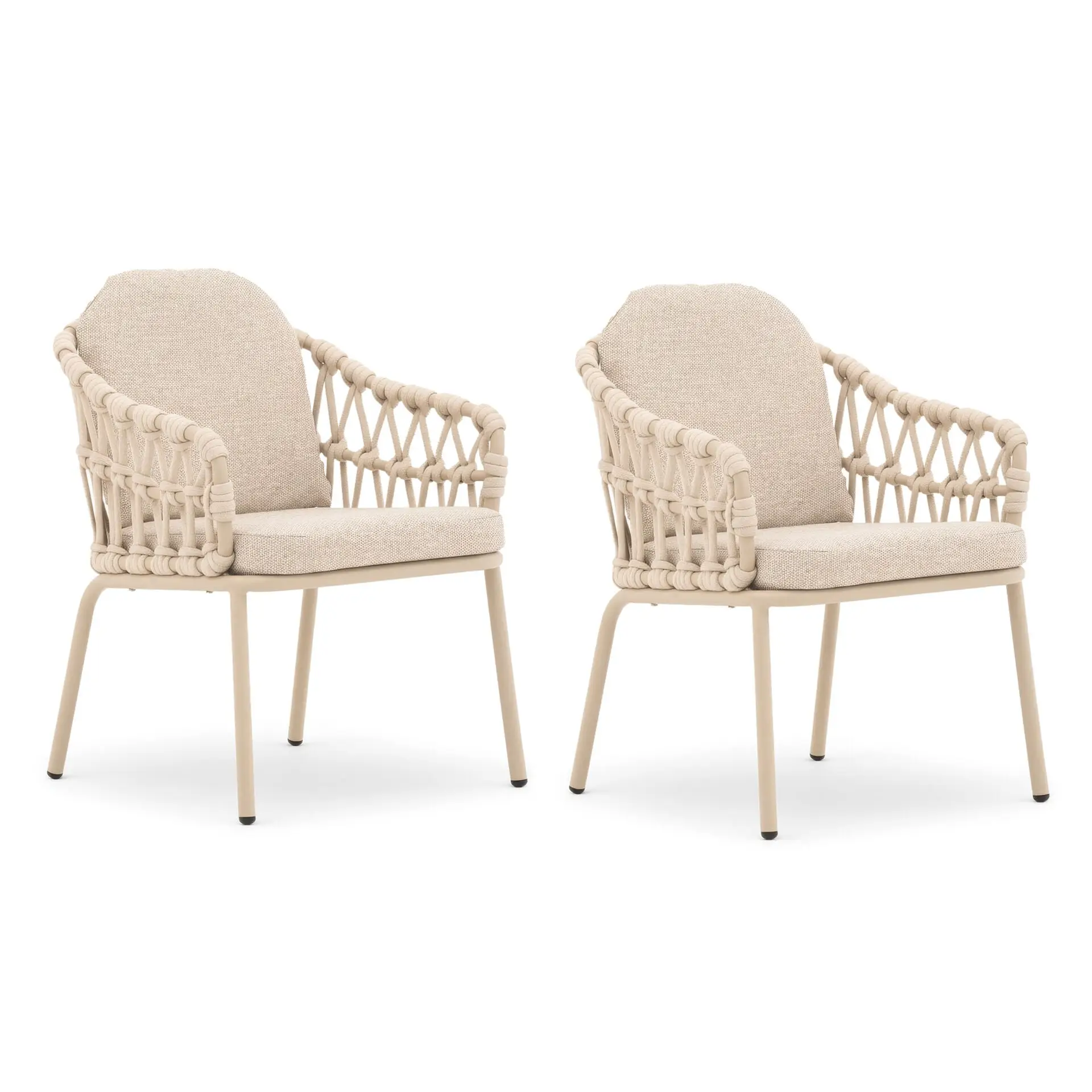 Sicily Open Rope Weave 8 Seat Rectangular Dining Set
