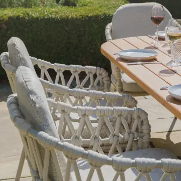 Sicily Open Rope Weave 6 Seat Rectangular Dining