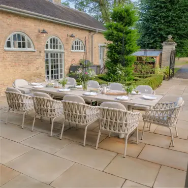 Sicily Rope Weave 8-12 Seat Extending Dining