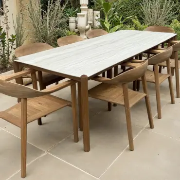Veluta Curve Teak Dining Set 2.4m - Teak Certified