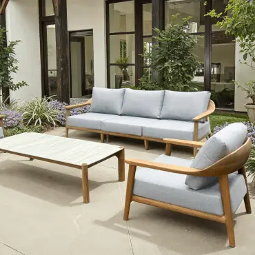 Veluta Curve 3 Seater Sofa suite - Teak Certified