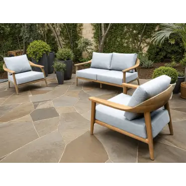 Veluta Curve 2 Seater Sofa suite - Teak Certified