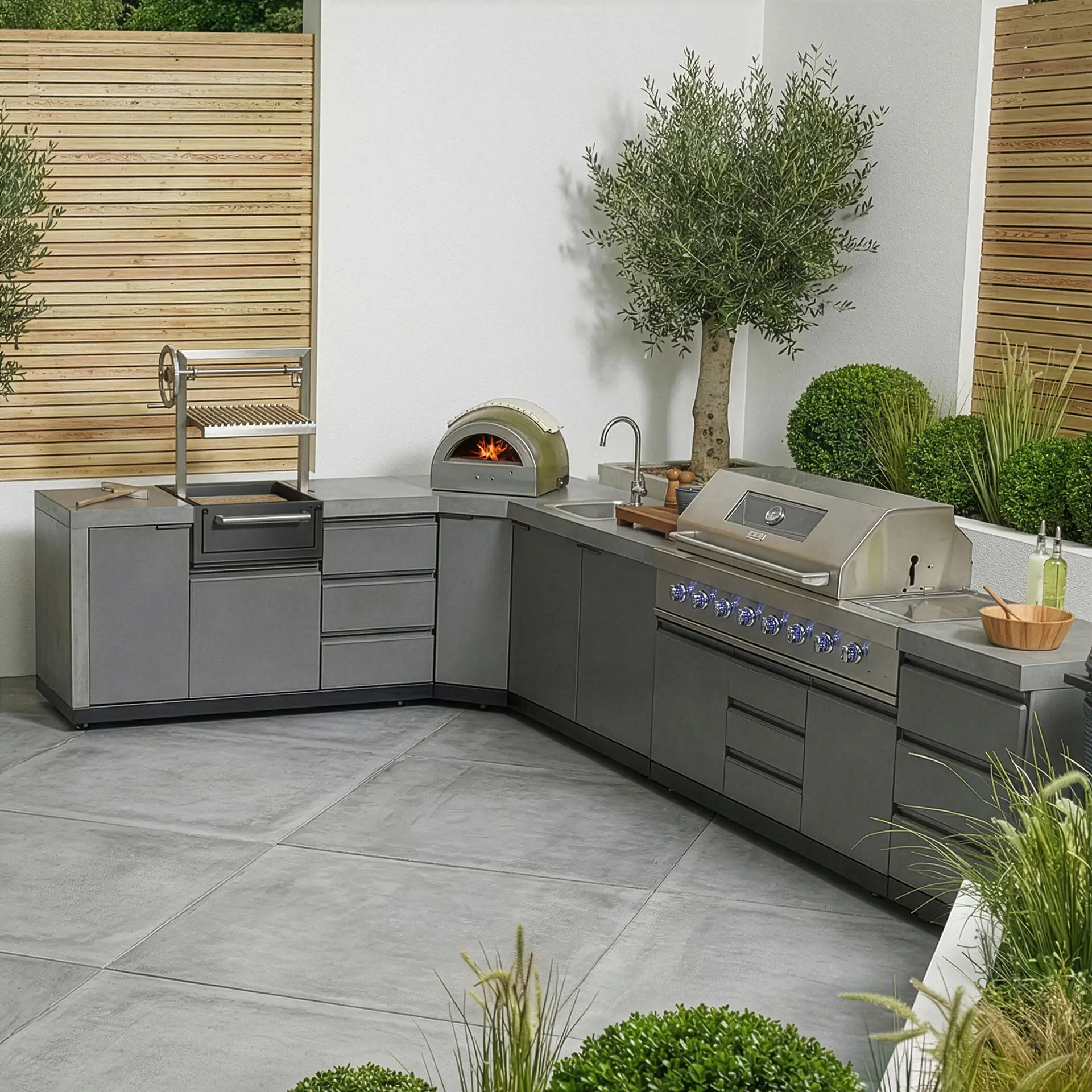 Ember Large U Shape Outdoor Kitchen Complete Set