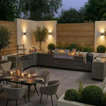 Ember Large U Shape Outdoor Kitchen Complete Set