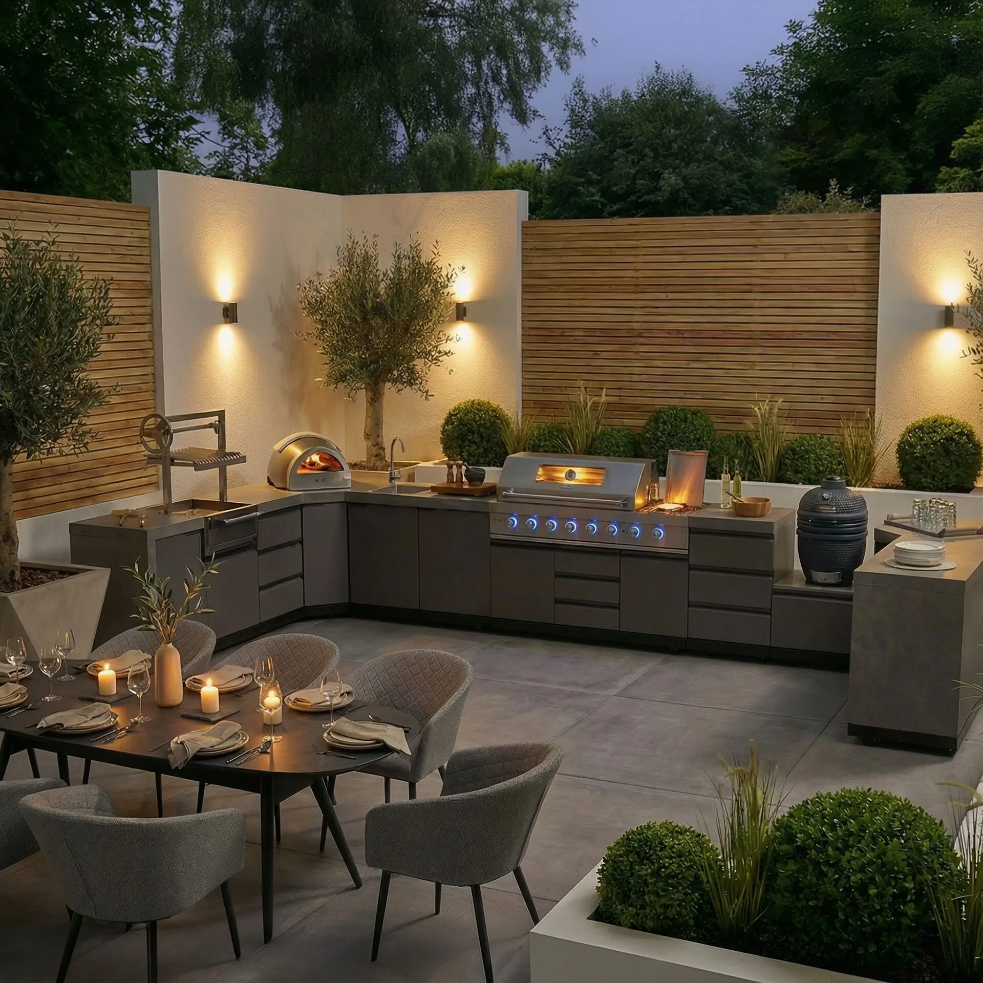 Ember Large U Shape Outdoor Kitchen Complete Set