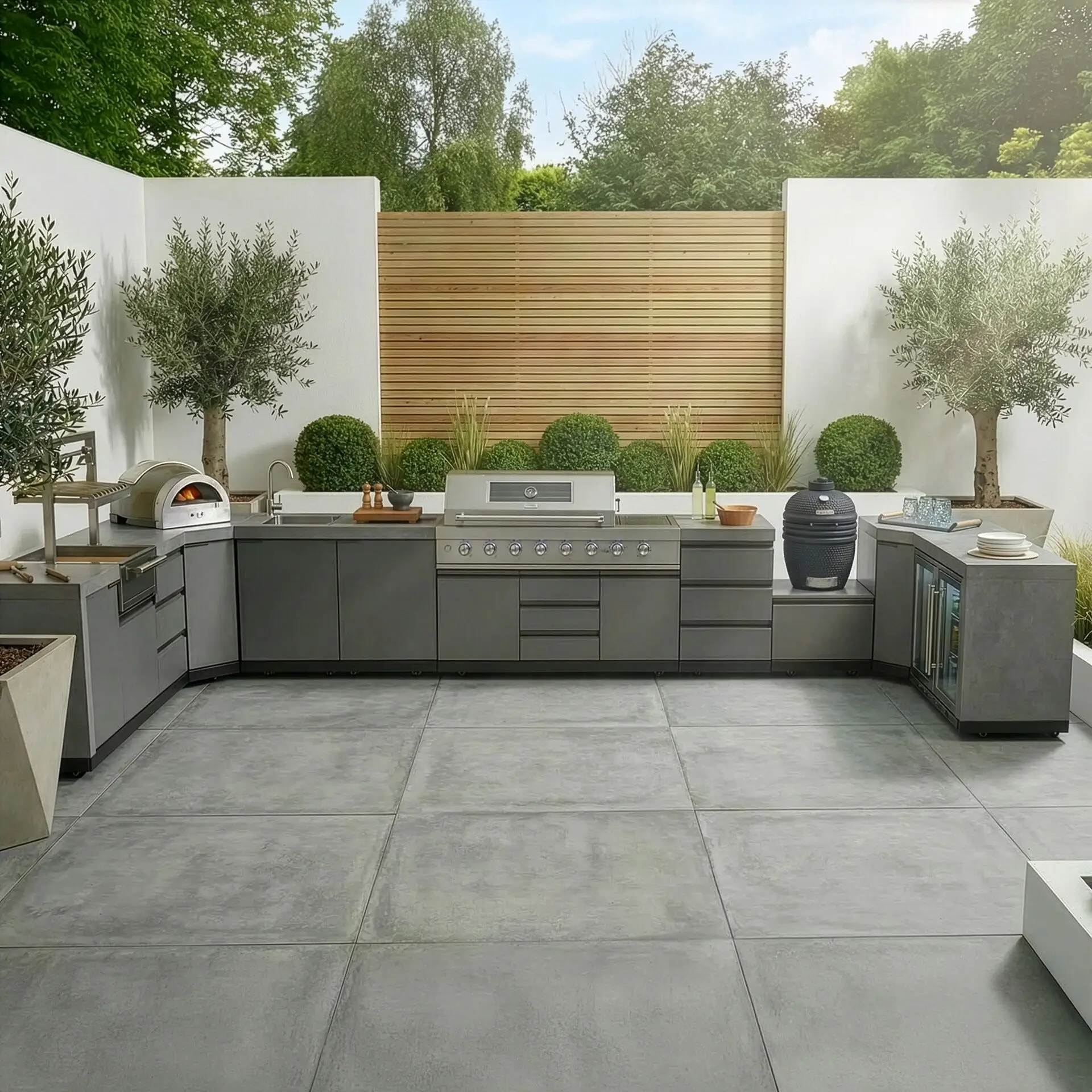Ember Large U Shape Outdoor Kitchen Complete Set
