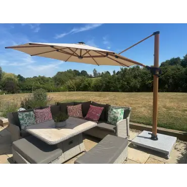 Pisa 3.5m Cantilever Parasol with LED Lights | Weatherproof Shade