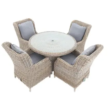Dining Armchair Round 4-Seater Set