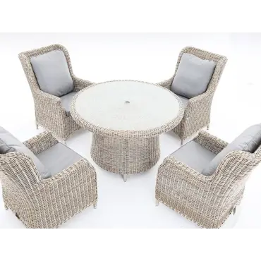 Dining Armchair Round 4-Seater Set