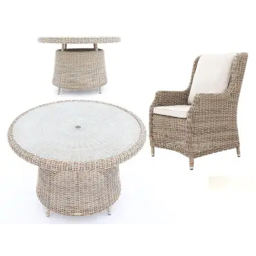 Dining Armchair Round 4-Seater Set