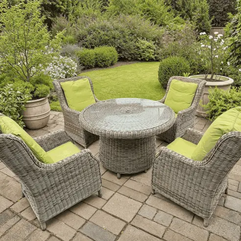 Dining Armchair Round 4-Seater Set