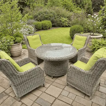Dining Armchair Round 4-Seater Set