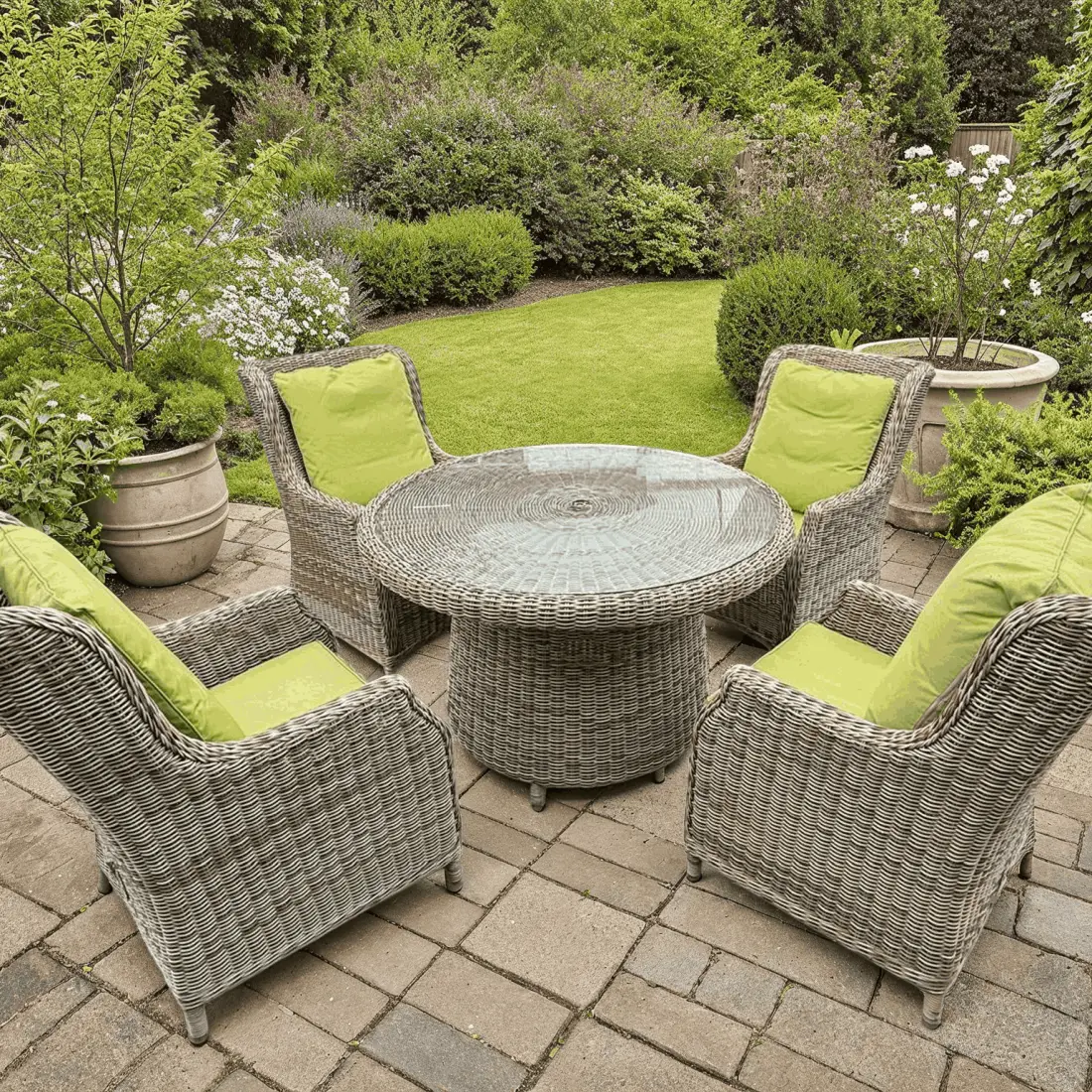 Dining Armchair Round 4-Seater Set