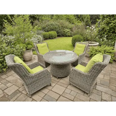 Dining Armchair Round 4-Seater Set