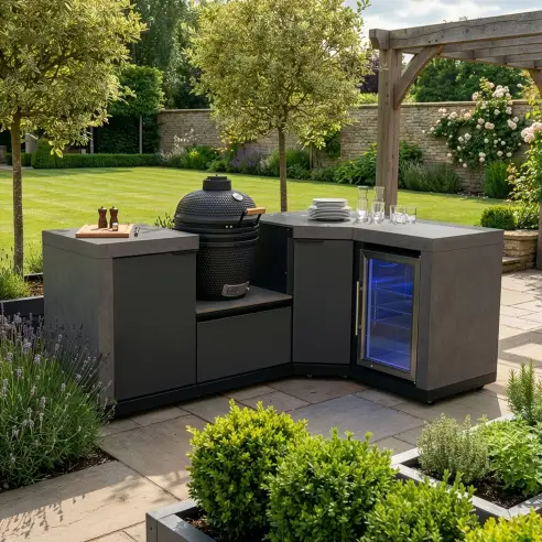 Ember Small Corner with Fridge & 18 inch Kamado