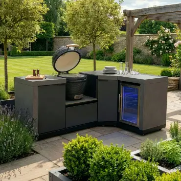 Ember Small Corner with Fridge & 18 inch Kamado