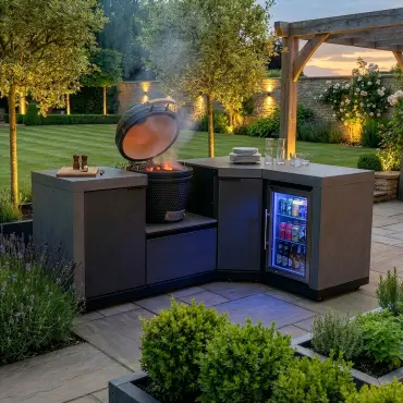 Ember Small Corner with Fridge & 18 inch Kamado