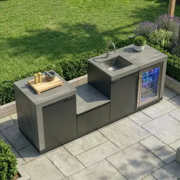 Ember Small Linear Kamado Set with Sink & Fridge