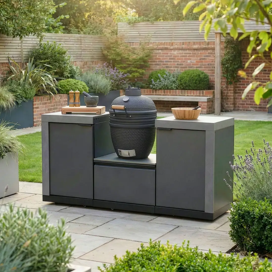 Ember Small Linear Kamado Set with 18 inch Kamado