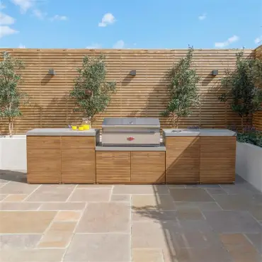 Bali Outdoor Kitchen Storage Units with Beefeater 1700 Series BBQ - Double Configuration