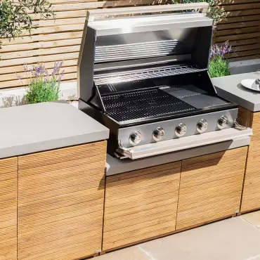 Bali Outdoor Kitchen Storage Units with Beefeater 1700 Series BBQ - Double Configuration