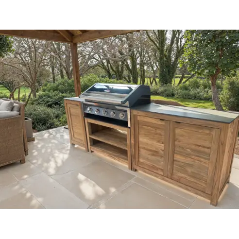 Bari Outdoor Kitchen Set with Beefeater BBQ | Reclaimed Teak