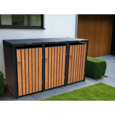 Galvanized Steel Wheelie Bin Cover | Triple