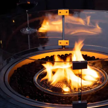 Gas Fire Pit Coffee Table Rectangular