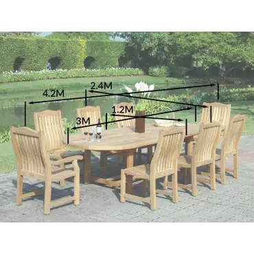 Malvern 8 Chair Dining Set - FSC Certified