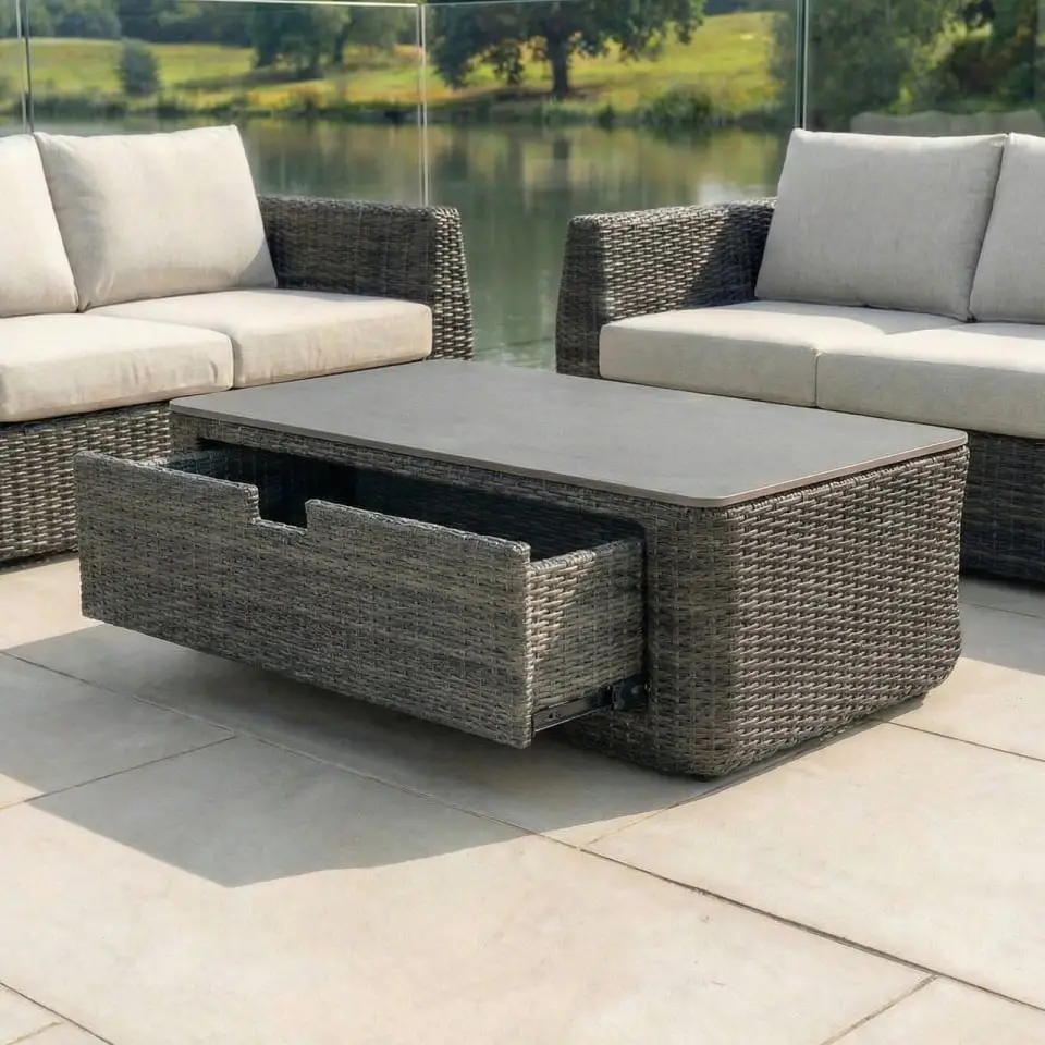Brodie Rattan 3 Seater Sofa Suite Lounging Set
