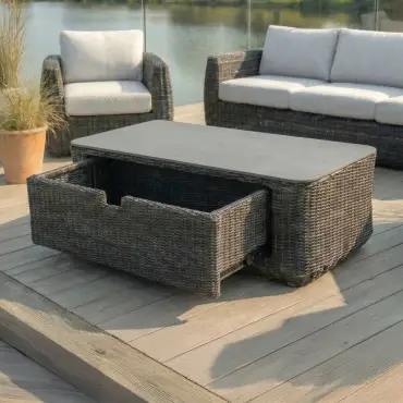 Brodie Rattan 3 Seater Sofa Lounging Set