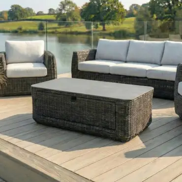 Brodie Rattan 3 Seater Sofa Lounging Set