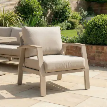 Leah Corner Aluminium Dining with Armchair & Bench - Adjustable Rising Table