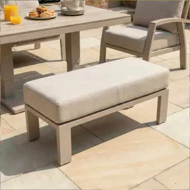 Leah Corner Aluminium Dining with Armchair & Bench - Adjustable Rising Table