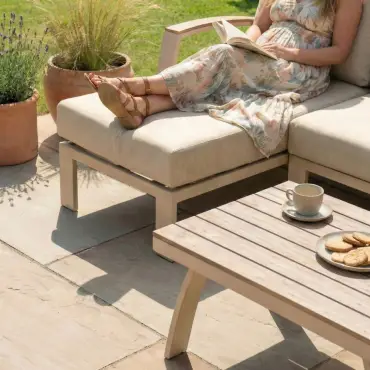 Leah Aluminium 3 Seater Chaise Sofa Lounging Set