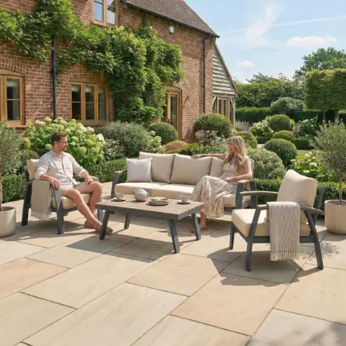 Leah Aluminium 3 Seater Sofa Lounging Set
